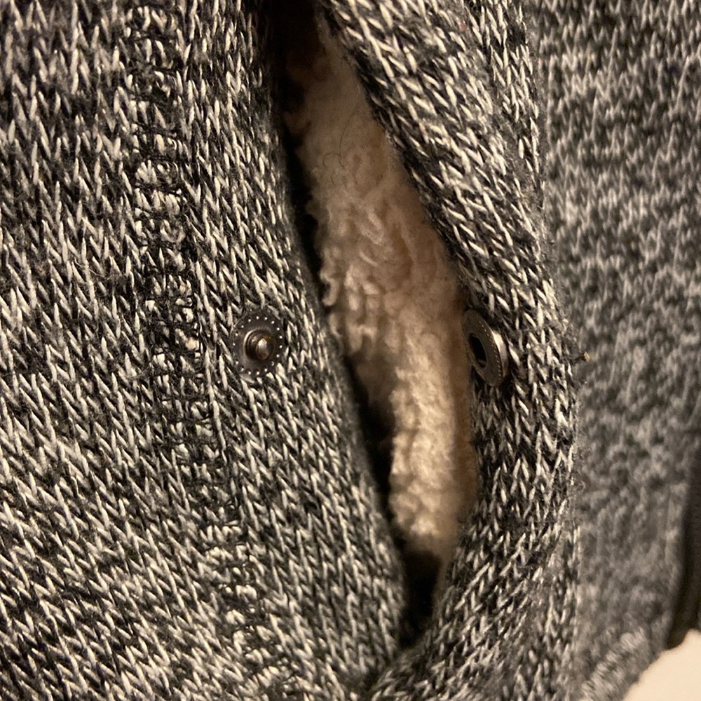 Bench Black White Heathered Sherpa Lined Mock Turtle Neck GorpCore Hoodie 3285 - Picture 8 of 15